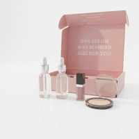 Boîte d'expédition en carton rigide personnalisée de luxe rose bleu violet écologique pour cosmétiques, parfums, cadeaux
