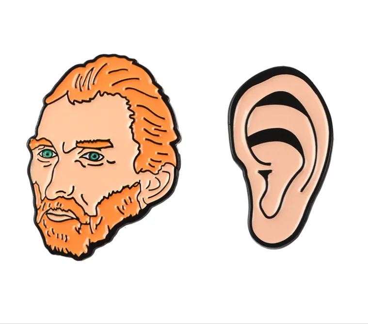 Van Gogh Distintivo Forma Dell'orecchio Risvolto Metallo Pin Artista Pittore Zaino Pin Spilla