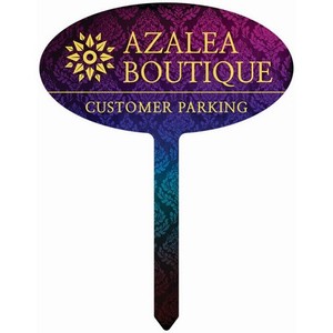 Letrero de Jardín de Plástico Corrugado Ovalado Unisub Blanco Brillante de Alta Calidad con Impresión Completa de Logotipo Personalizado y Tamaño de 7.75" X 10" - Product Image 1