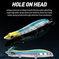Leurre de pêche flottant Topwater Popper 125mm 17.5g, appât dur artificiel pour eau salée et eau douce, leurre de lancer pour achigan, brochet, marlin