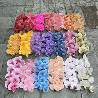 Orchidées en latex de qualité supérieure, 9 têtes, orchidée blanche, toucher réaliste, Phalaenopsis