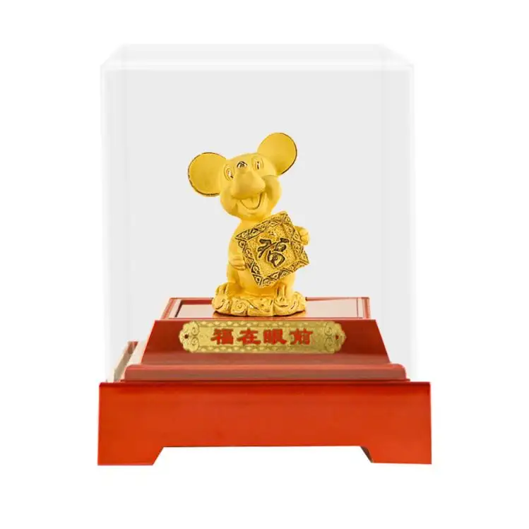 2020 Maskottchen Maus Cartoon Ratte Goldene Figuren für Home Decoration und Office Tisch werbung Promotion Geschenk artikel