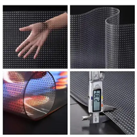 Film d'affichage LED intérieur transparent souple auto-adhésif pleine couleur VIOS Super Slim P6/P8/P10 5000cd 3840Hz 5 ans