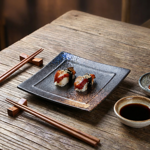 2026 Hot Japanese Style Square <b>Ceramic</b> Bone China <b>Plate</b> Household Dish Sushi Commercial Snack Barbecue Flat Microwave Safe Model - Product Image 4