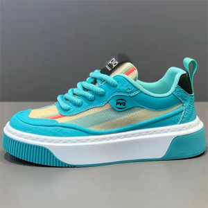 Men's Sporty Breathable Canvas board shoes Lace-up Casual Flat Shoes Thick Sole Height Increasing Sports Skateboard Shoes - Product Image 2