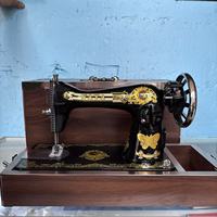 Machine à coudre domestique manuelle à pédale, robuste, à point de chaînette, avec roulement métallique, de style ancien, portable, pour usage domestique, neuve