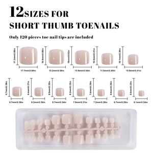 Nouveaux ongles d'orteils purs presse sur les ongles ongles d'orteils mats brillants <span class=keywords><strong>faux</strong></span> ongles - Product Image 3