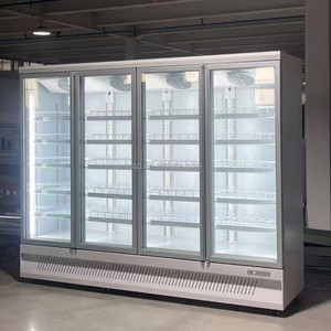 Enfriador Vertical Negro con Cuatro Puertas, Refrigerador Exhibidor de Bebidas sin Escarcha para Supermercado - Product Image 6