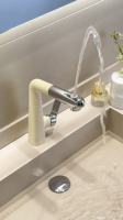 Robinet de cuisine en laiton avec douchette extractible, mitigeur eau chaude et froide, poignée unique, garantie 10 ans