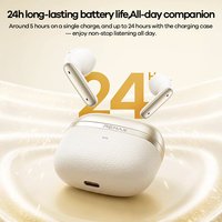Écouteurs hybrides REMAX ANC semi intra-auriculaires à réduction active du bruit, 6 micros ENC pour la réduction du bruit des appels, écouteurs sans fil True Wireless
