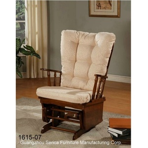 Fauteuil à bascule confortable en bois massif avec repose-pieds et chaise de salon moderne pour la maison, le bureau ou l'appartement - Product Image 4