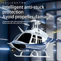 C138 1:33 Mini hélicoptère télécommandé Bell206 6CH 2.4GHz avec moteur brushless et gyroscope, jouet d'avion électrique d'extérieur pour débutants