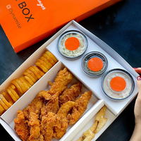 Conteneur Alimentaire de Haute Qualité pour Restaurant, Emballage Personnalisé à Emporter pour Aliments Frits avec Sauce