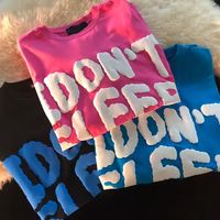 Mousses 3D personnalisées pour T-shirt surdimensionné en coton 100% tricoté, lourd et à motifs
