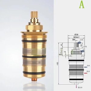 <span class=keywords><strong>Cartouche</strong></span> <span class=keywords><strong>thermostatique</strong></span> en laiton Weihao pour mélangeur d'eau chaude et froide, contrôle de la température, remplacement universel du noyau de valve - Product Image 2