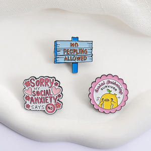 Sorry, mijn sociale angst zegt nee. Emaille pins, introverte quote, sociale overlevenster broches, reversbadge, sieraden, cadeaus. - Product Image 3