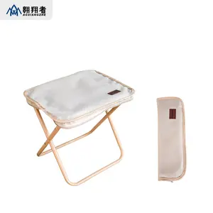 Portable Retractable Folding Chair Adults Compact Lightweight Metal Seat Modern Leisure Fishing Stool Carry Bag Outdoor Use