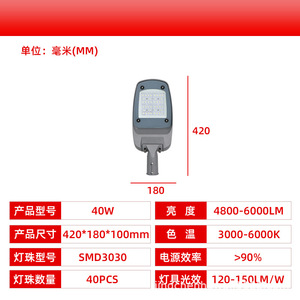 Farolas LED, de aluminio fundido a presión, impermeables para exteriores, iluminación vial municipal y control de tiempo, fabricadas en - Product Image 6