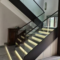 Seitlich Montiertes Treppengeländer aus Aluminiumlegierung Modernes Minimalistisches Rahmenloses Glasgeländer Ultra-Minimalistisches Seitenpaneel Nahtlos