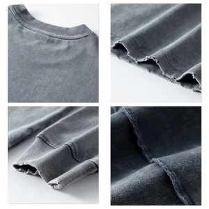 เสื้อยืดแขนยาวพิมพ์ลาย DTG แบบพัฟพริ้นท์ ลายบาติก ย้อมสีแบบแอซิดวอช ผ้าฝ้าย 100% เสื้อยืดโลโก้สั่งทำทรงโอเวอร์ไซส์ ไหล่ตก สำหรับผู้ชาย - Product Image 5