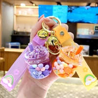 Gantungan Kunci Bubble Tea Mini Cup Silikon Tali Kawaii Charm Gantungan Tas Grosir Custom OEM ODM