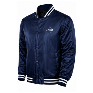 High Quality Customized Design Men Satin <b>Jacket</b> <b>Winter</b> Solid Pattern Quick Dry Breathable Wholesale Customized Front Logo Custom - Product Image 2