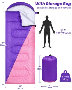 Schlafsack 3 Jahreszeiten für Erwachsene 170 T Polyesterstoff mit Kapuze für Camping Wandern Naturwandern Schlafsack Liner