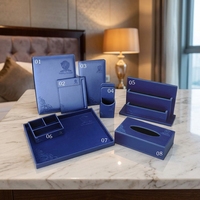 Porte-menu en cuir personnalisé EASTON, série d'accessoires en cuir pour hôtel, ensemble d'accessoires en cuir pour chambre