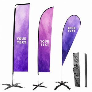 Bandera Personalizada en Forma de Lágrima con Mástil de Fibra de Vidrio, Base Cruzada, Bolsa de Agua, Bolsa de Transporte Portátil, Sublimación por Tinte, Bandera Publicitaria de Playa, Tipo Pluma - Product Image 1