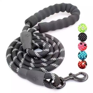 Nylon Dog <b>Leash</b> Peacock Blue Solid Color Outdoor <b>Pet</b> Traction Belt With Black Handle And Clip - Product Image 4
