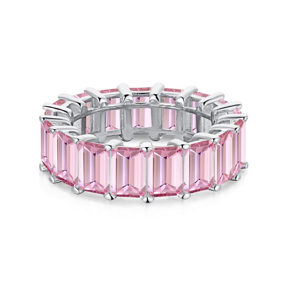 Style 7  4*6mm taille émeraude rose