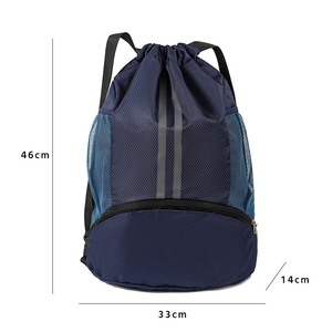 Yi Jie <b>Drawstring</b> <b>Backpack</b> Large Wet Dry Separation Shoe Compartment Basketball Soccer Bag Travel Storage Bag - Product Image 3