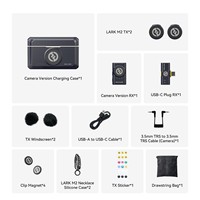 Microphone Lavalier Sans Fil Hollyland LARK M2 COMBO Modèle Universel pour Téléphones Mobiles et Appareils Photo avec Réduction du Bruit