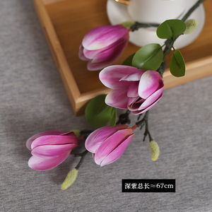 Magnolia Artificial Flower Silk PVC High Simulation Home Decoration Wedding Props - Product Image 3