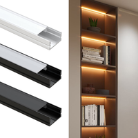 Bande lumineuse à Led en Aluminium, profilé en acier inoxydable, pour vitrine, garde-robe, 3030 noir, 20mm, 3m, 12mm