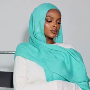 Haute Qualité Monochrome Modal Roll-Up Mercerisé Longue Écharpe Châle Nouveau Design Malais Musulman Traditionnel Wennuan Blocage De Couleur - Product Image 3