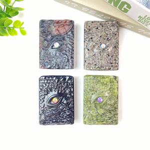 คริสตัลธรรมชาติแกะสลักด้วยมือแบบหนังสือเวทมนตร์หินออบซิเดียน<span class=keywords><strong>ลำไย</strong></span>หัตถกรรมสำนักงานเครื่องตกแต่งโต๊ะของขวัญวันฮาโลวีนคริสต์มาส - Product Image 5