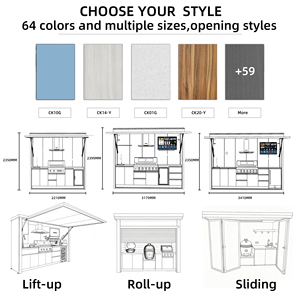 מותאם אישית שחור ss304 נירוסטה מטבח חיצוני לשפוך מטבח חיצוני באיכות גבוהה עם מקרר bbq pod גריל לפטיו - Product Image 4