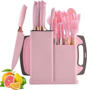 Nuevo Set de Utensilios de Cocina de Silicona de 19 Piezas al por Mayor con Tabla de Cortar, Cubo de Almacenamiento con Mango de Madera y Cuchillo Antiadherente - Product Image 4