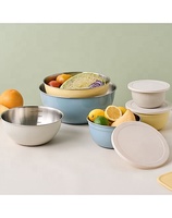 Ensemble de 3 bols mélangeurs modernes en acier inoxydable épaissi pour la cuisine, coloris assortis, 20, 24, 28 cm
