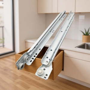 Yuchen Hardware Two Section Silent <b>Drawer</b> <b>Slides</b> Powder Coated Cold Rolled Steel For Furniture <b>Drawers</b> - Product Image 1