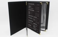 Porte-menu personnalisé transparent en cuir PU, couverture de menu sur mesure, étui pour restaurant, bar, café, fournisseur