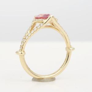 Anillo de Oro S925 con Turmalina Rosa Natural de 1.31 Quilates, Joyería Hermosa para Mujer, Regalo de Moda para Novia, Cumpleaños, Anillos de Compromiso - Product Image 6