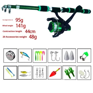 <span class=keywords><strong>Ensemble</strong></span> de cannes à pêche en fibre de verre portables, 5 pièces, mini <span class=keywords><strong>canne</strong></span> à pêche à longue portée, <span class=keywords><strong>ensemble</strong></span> complet pour le lac et la carpe - Product Image 4