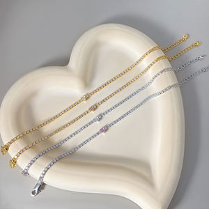 Vente en gros de bijoux tendance, chaîne tennis 2MM, bracelet en zircone cubique en forme de cœur 4MM pour femmes - Product Image 3