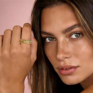 Wholesale Stainless Steel Always With You Love <strong>Promise</strong> Fidget Spinner <strong>Ring</strong> Anxiety Relief Hypoallergenic Jewelry for Women <strong>Men</strong> - Product Image 2