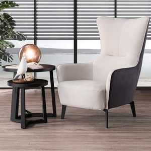 Fauteuil de salon moderne à dossier haut en cuir ou en tissu, fauteuil de détente de luxe - Product Image 3