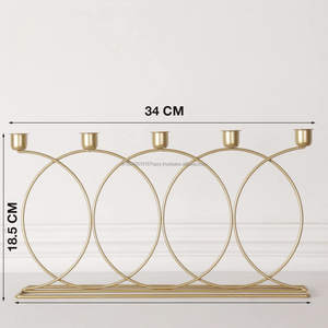 Support de bougie en métal doré fait main, design de créateur, haute qualité, couleur et taille personnalisées pour la décoration de la maison, Noël, mariage - Product Image 5