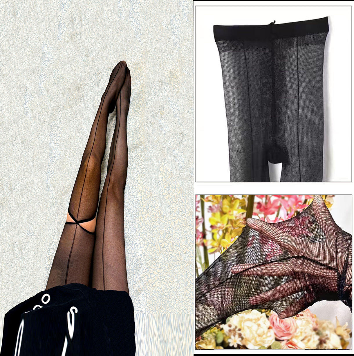 Black( open heel fine mesh)115