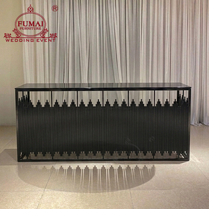 Banquet Event Furniture Black Modern Steel <b>Bar</b> Counter for Home <b>Bar</b> and Hotel Events - Product Image 1